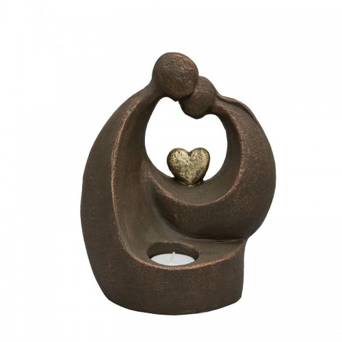 Ceramic Statue Urn - Golden Heart with Tealight Candle - Individually Handmade to Order